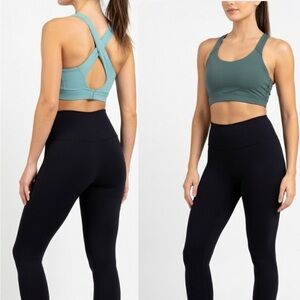 lululemon athletica Teal & Hunter Green Cross-Back Sports Bra Bundle